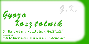 gyozo kosztolnik business card